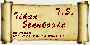Tihan Stanković vizit kartica
